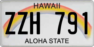 HI license plate ZZH791