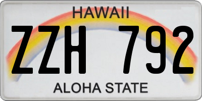 HI license plate ZZH792