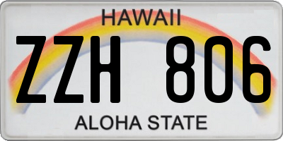 HI license plate ZZH806
