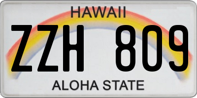 HI license plate ZZH809