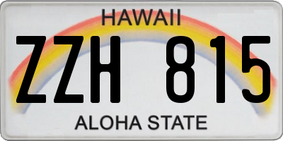 HI license plate ZZH815