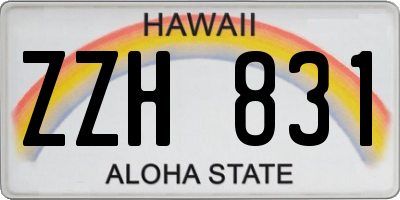 HI license plate ZZH831