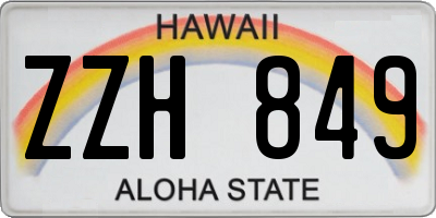 HI license plate ZZH849