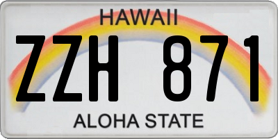 HI license plate ZZH871
