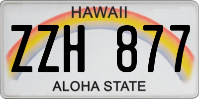 HI license plate ZZH877