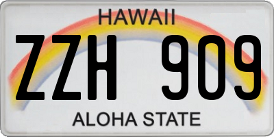 HI license plate ZZH909