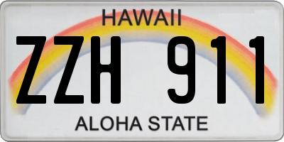 HI license plate ZZH911