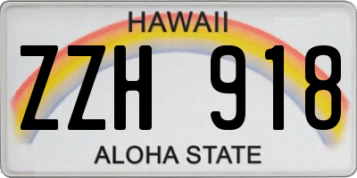 HI license plate ZZH918