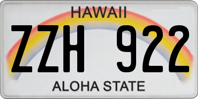 HI license plate ZZH922