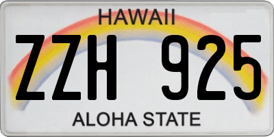 HI license plate ZZH925