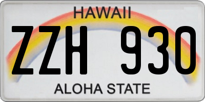 HI license plate ZZH930