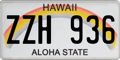 HI license plate ZZH936