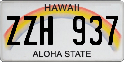 HI license plate ZZH937
