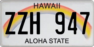 HI license plate ZZH947