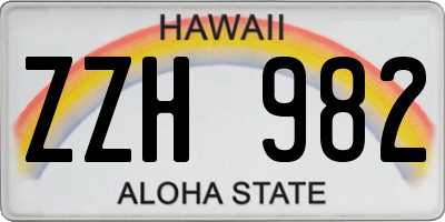 HI license plate ZZH982