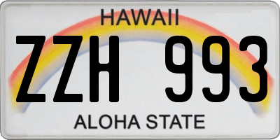 HI license plate ZZH993