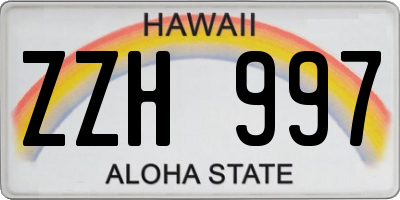 HI license plate ZZH997
