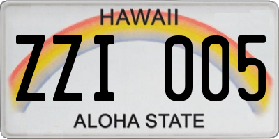 HI license plate ZZI005