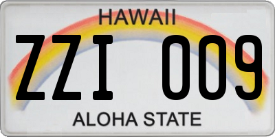 HI license plate ZZI009