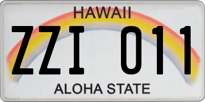 HI license plate ZZI011