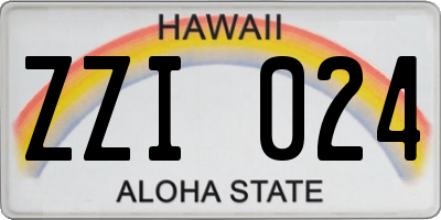 HI license plate ZZI024