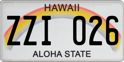 HI license plate ZZI026