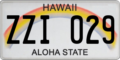 HI license plate ZZI029