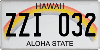 HI license plate ZZI032