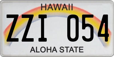HI license plate ZZI054