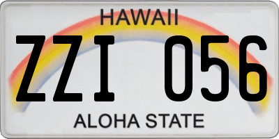 HI license plate ZZI056