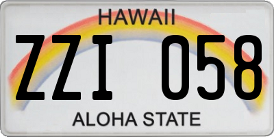 HI license plate ZZI058