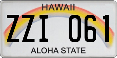 HI license plate ZZI061
