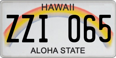 HI license plate ZZI065