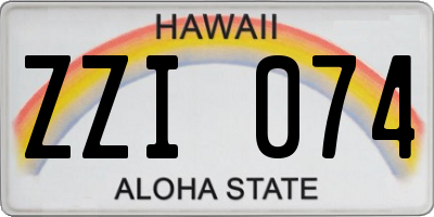 HI license plate ZZI074