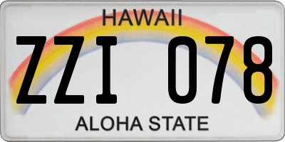 HI license plate ZZI078