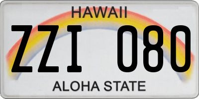 HI license plate ZZI080
