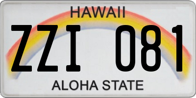 HI license plate ZZI081