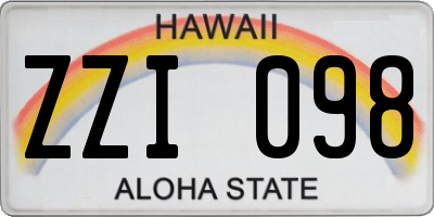 HI license plate ZZI098