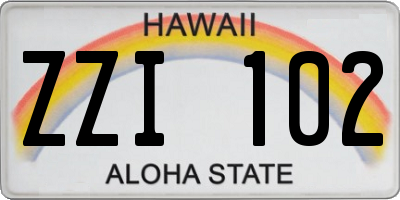HI license plate ZZI102