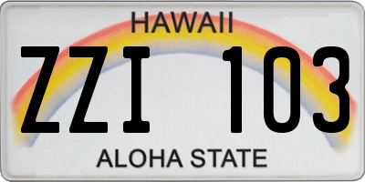 HI license plate ZZI103