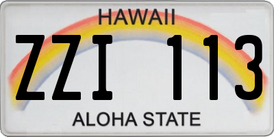 HI license plate ZZI113