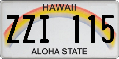 HI license plate ZZI115