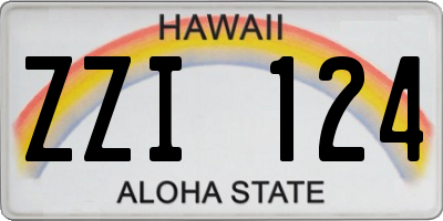 HI license plate ZZI124