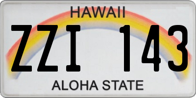 HI license plate ZZI143