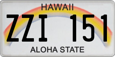 HI license plate ZZI151
