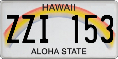 HI license plate ZZI153