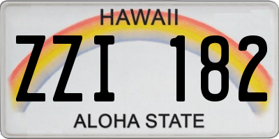 HI license plate ZZI182