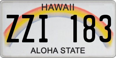 HI license plate ZZI183