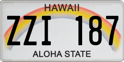 HI license plate ZZI187