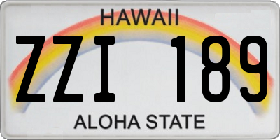 HI license plate ZZI189